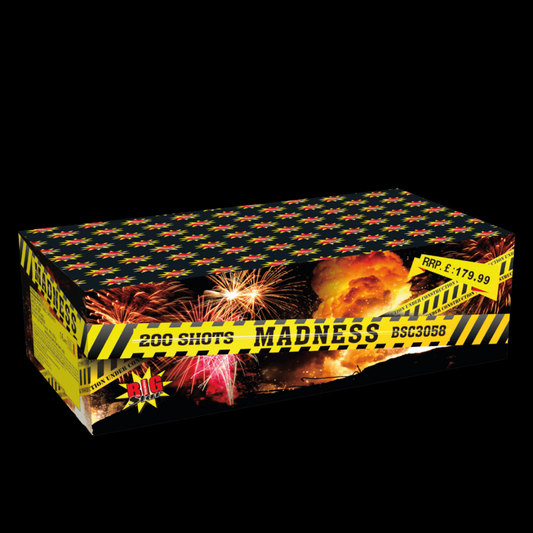Madness 200 Shot Cake by Big Star Fireworks - Coventry Fireworks King
