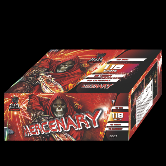 Mercenary 118 Shot Cake by Cube Fireworks (Loud) - Multibuy 2 for £140 - Coventry Fireworks King