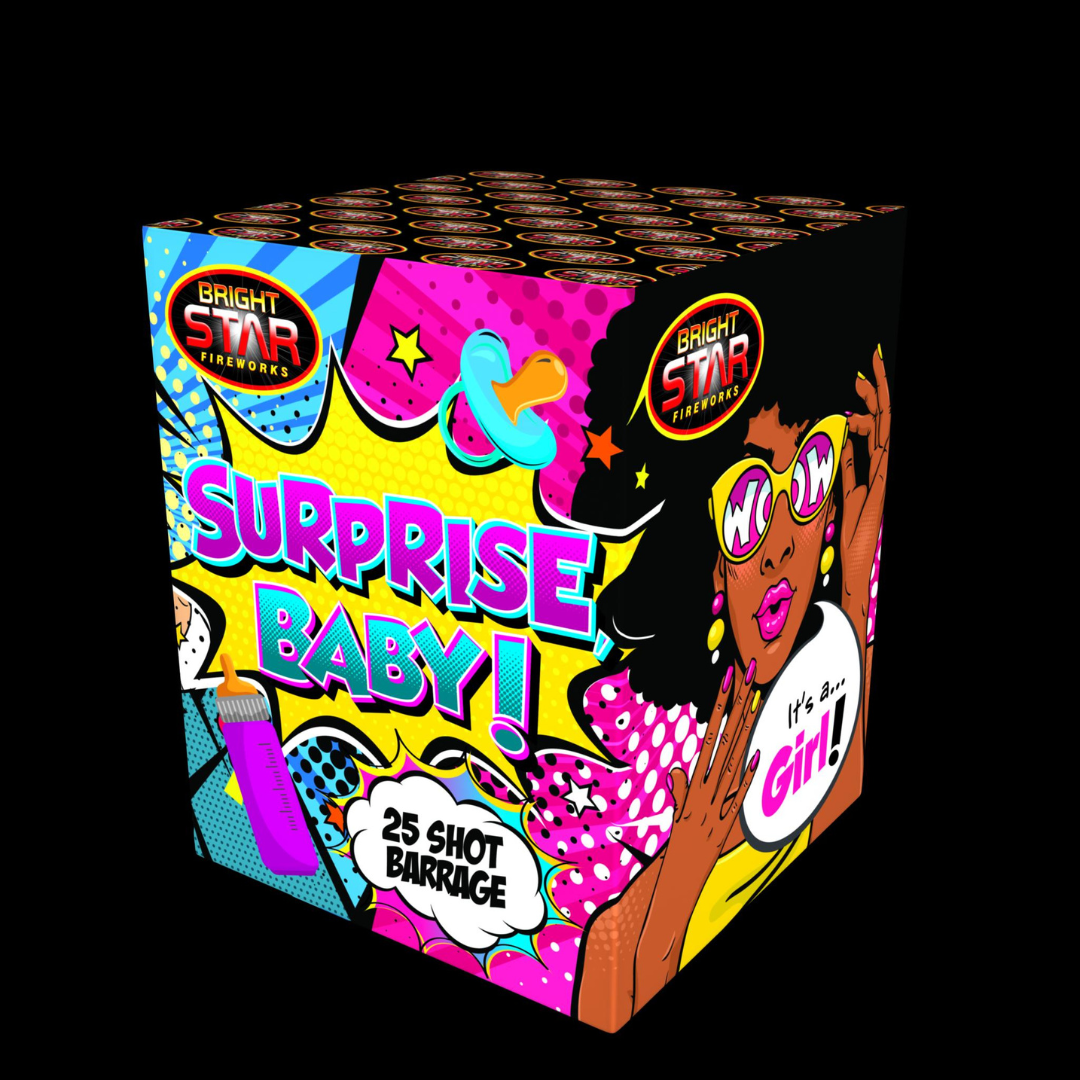 Gender Reveal Pink/Girl 25 Shot Cake by Bright Star Fireworks - Coventry Fireworks King