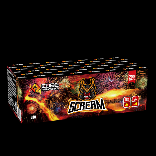 Scream Missiles 200 Shot Cake by Cube Fireworks - Coventry Fireworks King
