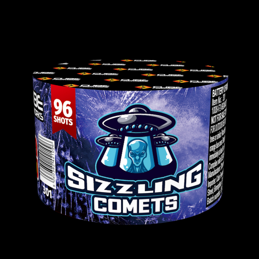 Sizzling Comets 96 Shot Cake by Cube Fireworks - Multibuy 2 for £16 - Coventry Fireworks King
