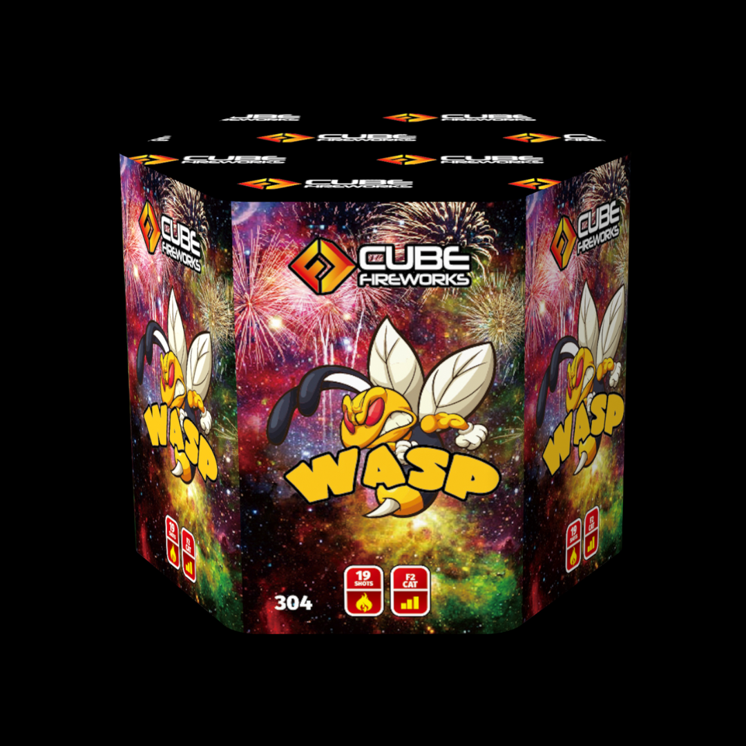 Wasp 19 Shot Crackling Cake by Cube Fireworks - Buy 1 Get 1 Free - Coventry Fireworks King