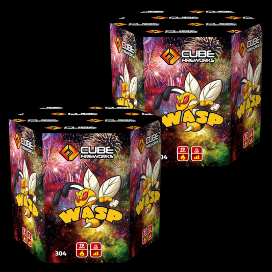 Wasp 19 Shot Crackling Cake by Cube Fireworks - Buy 1 Get 1 Free - Coventry Fireworks King