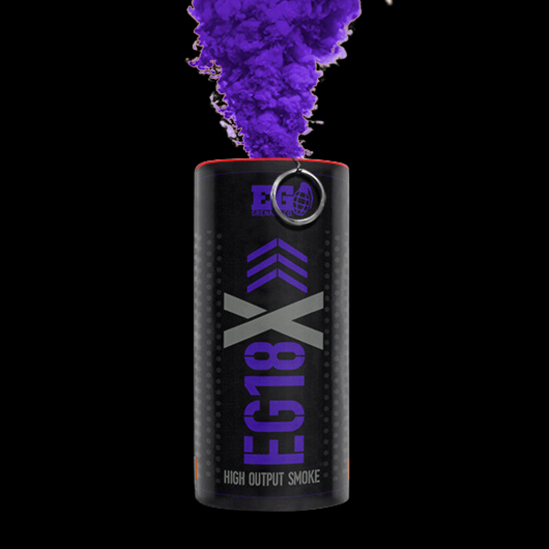 Purple 50 Second EG18X Super High Density Smoke Grenade by Enola Gaye - Coventry Fireworks King