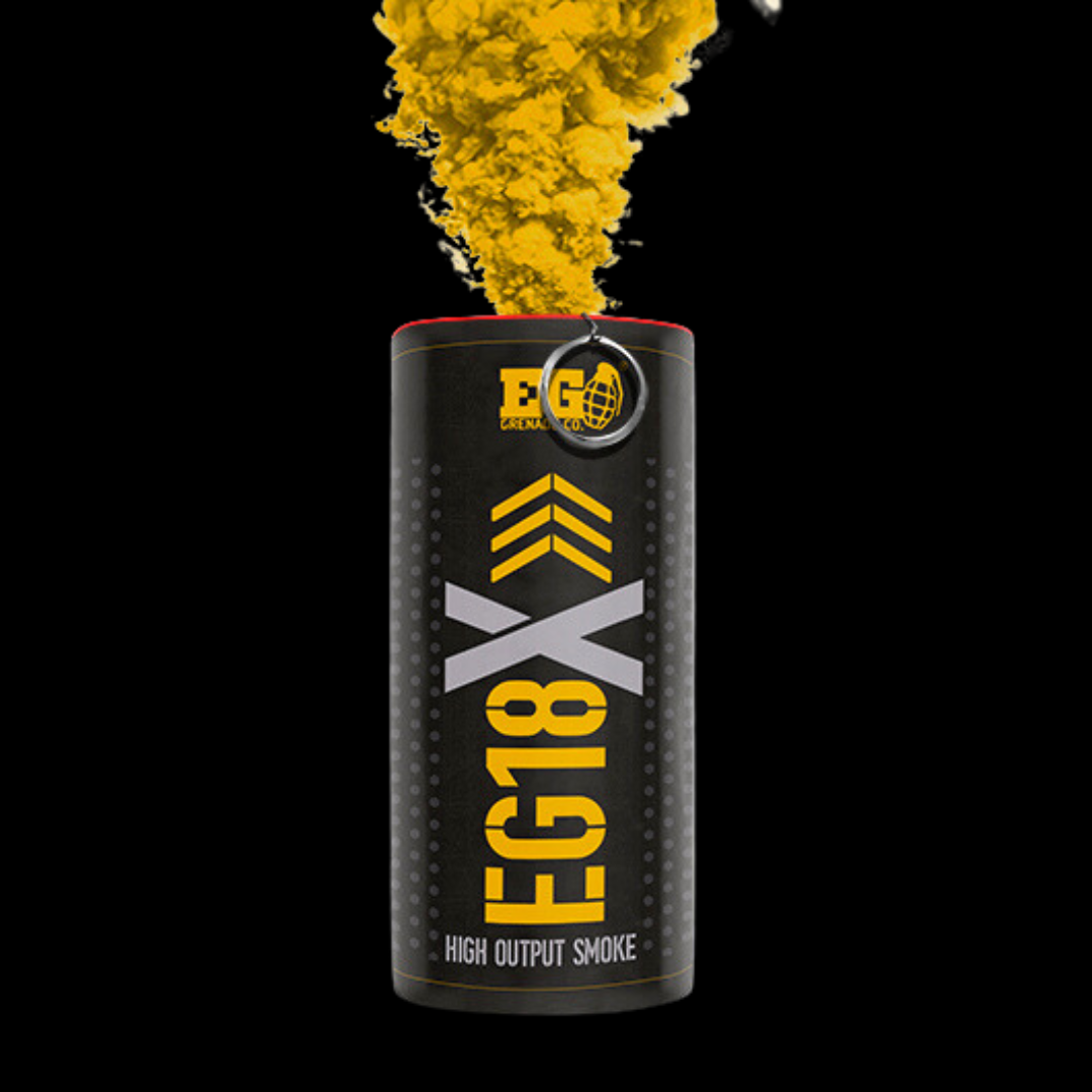 Yellow 50 Second EG18X Super High Density Smoke Grenade by Enola Gaye - Coventry Fireworks King