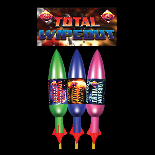 Total Wipeout Rockets (3 Pack) by Bright Star Fireworks (Loud) - Coventry Fireworks King