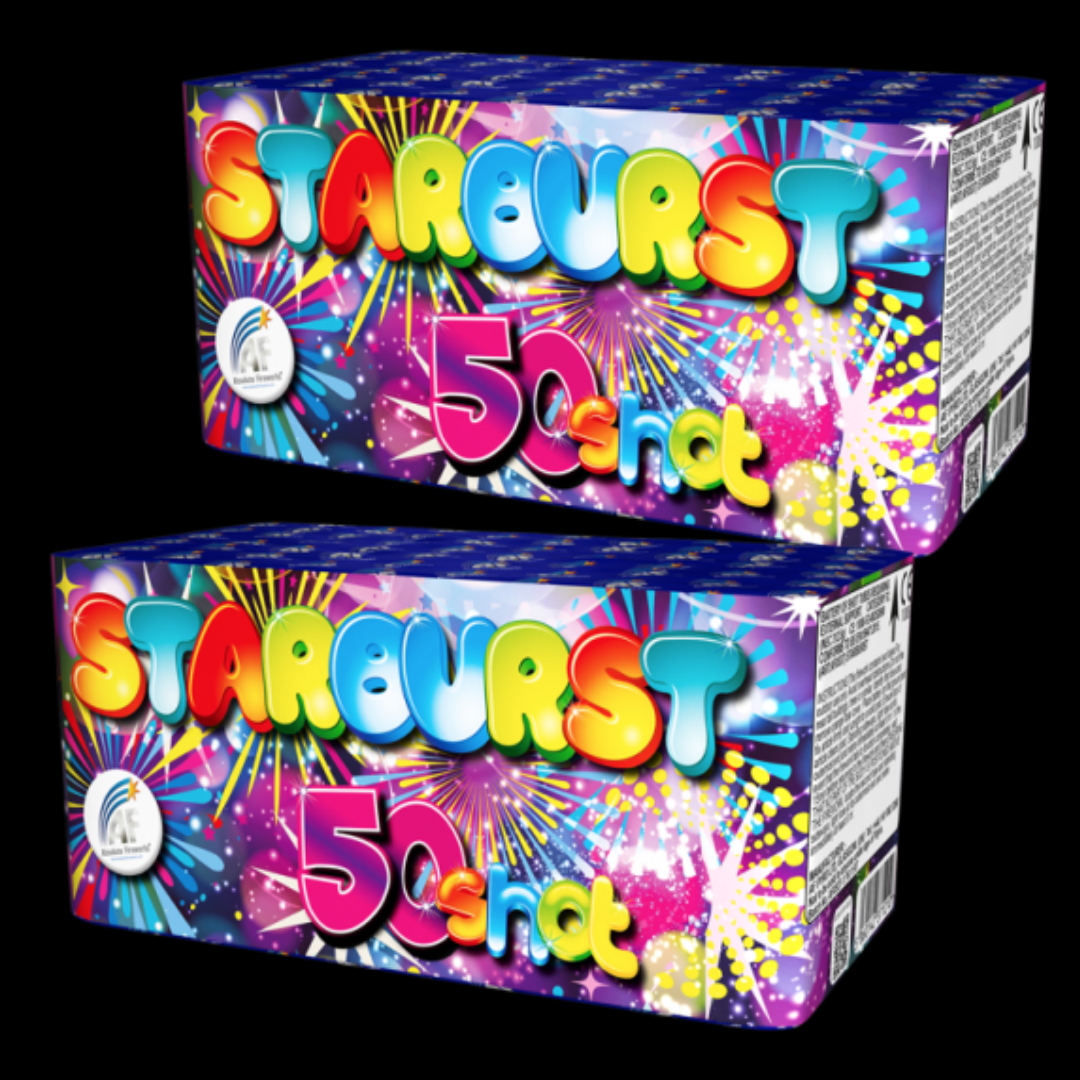 Starburst 50 Shot Cake by Quantum Fireworks - Multibuy 2 for £60 - Coventry Fireworks King