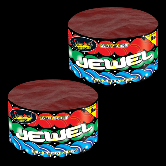 Jewel Mini Pearl 128 Shot Cake by Standard Fireworks - Buy 1 Get 1 Free - Coventry Fireworks King