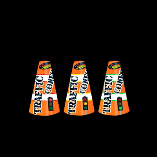 Traffic Light Cone Fountains x 3 by Standard Fireworks