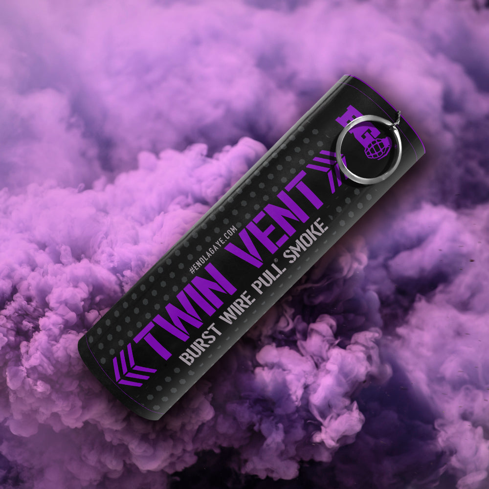 Purple 30 Second Twin Vent Smoke Grenade by Enola Gaye - Coventry Fireworks King