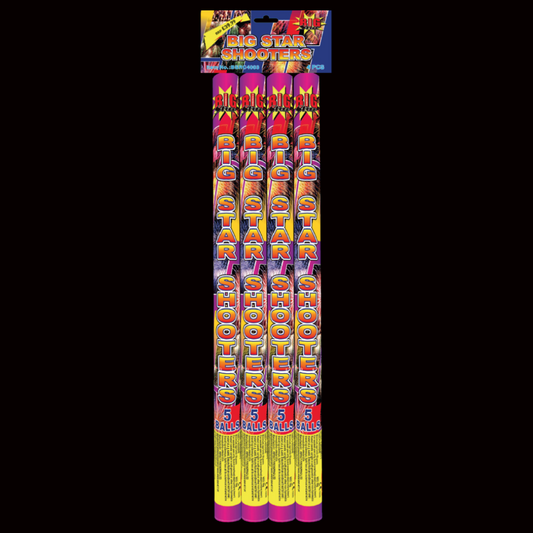 Big Star Shooter (Monster) 5 Shot Tubes (4 Pack) by Big Star Fireworks - Coventry Fireworks King
