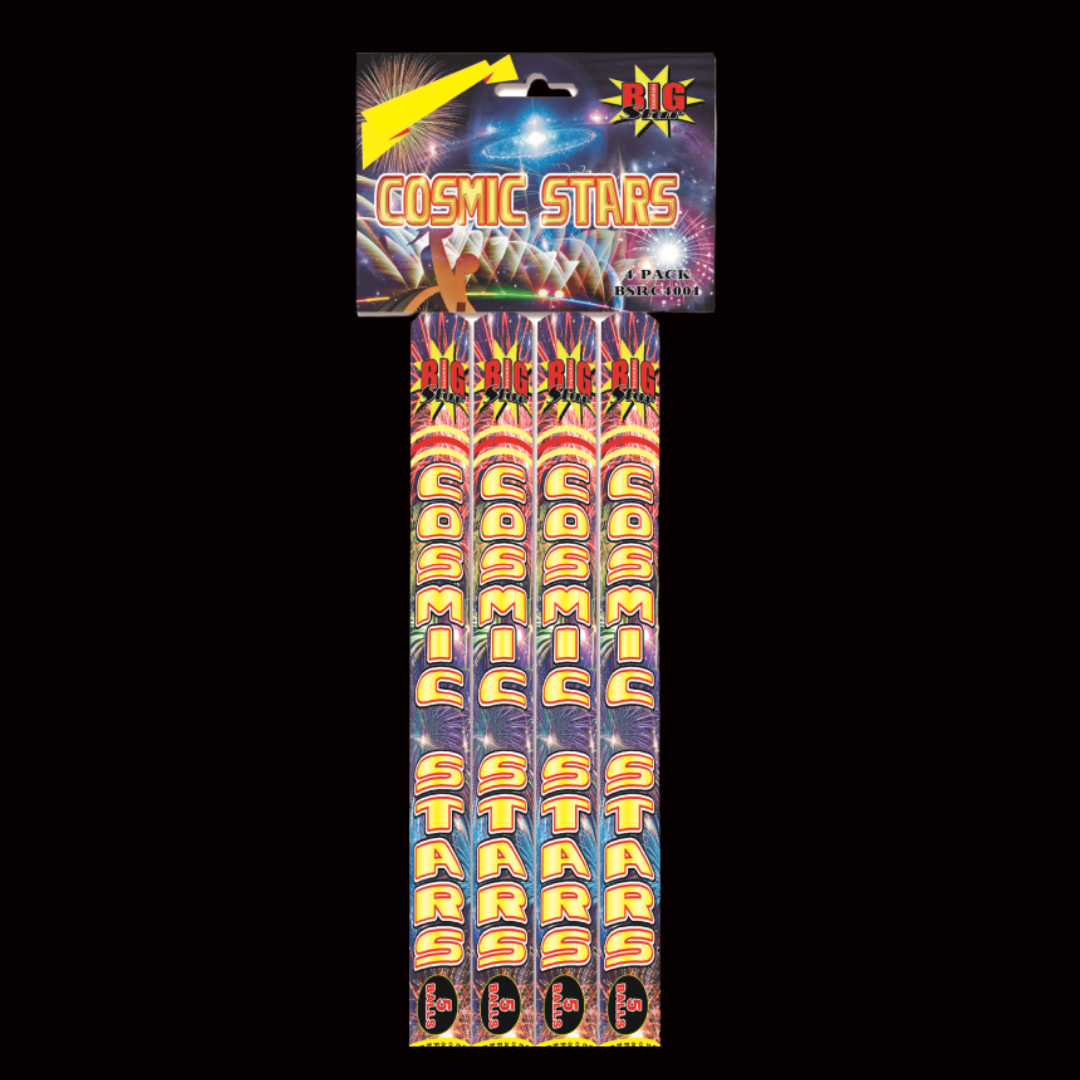 Cosmic Stars 5 Shot Tubes (4 Pack) by Big Star Fireworks - Coventry Fireworks King