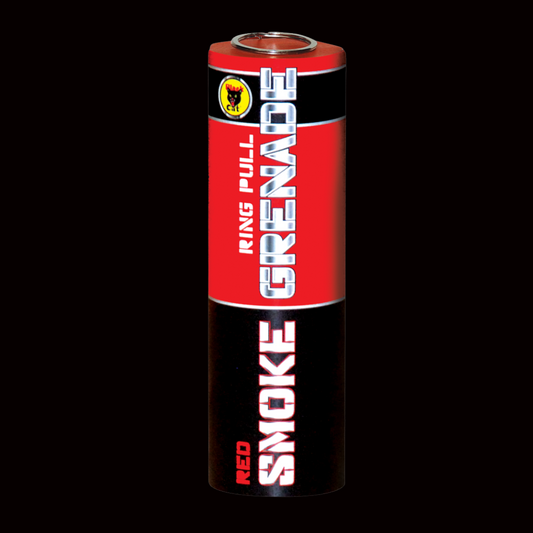 Red 90 Second Smoke Grenade by Black Cat Fireworks - Coventry Fireworks King