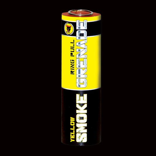 Yellow 90 Second Smoke Grenade by Black Cat Fireworks - Coventry Fireworks King