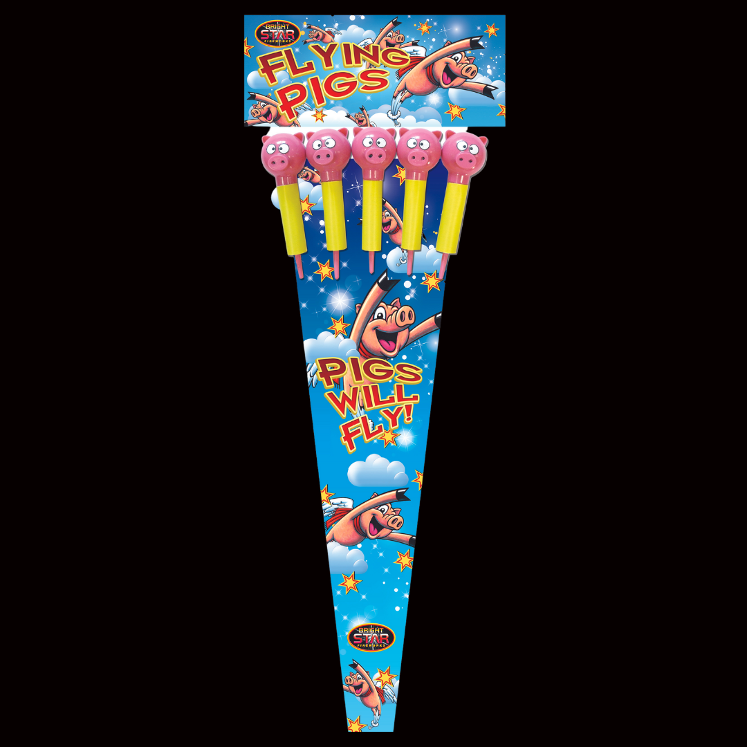 Silly Cows (5 Pack) and Flying Pigs (5 Pack) by Bright Star Fireworks (Loud) - Coventry Fireworks King