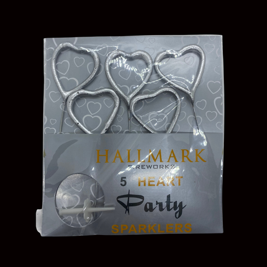 Heart 4" Cake Sparklers (5 Pack) by Hallmark Fireworks - Buy 1 Get 1 Free - Coventry Fireworks King