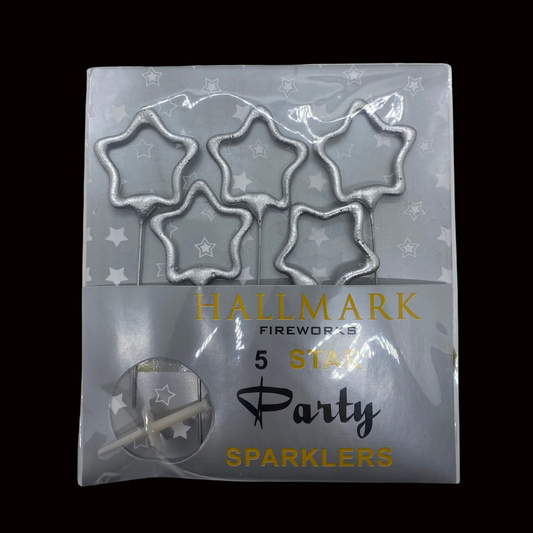 Star 4" Cake Sparklers (5 Pack) by Hallmark Fireworks - Buy 1 Get 1 Free - Coventry Fireworks King