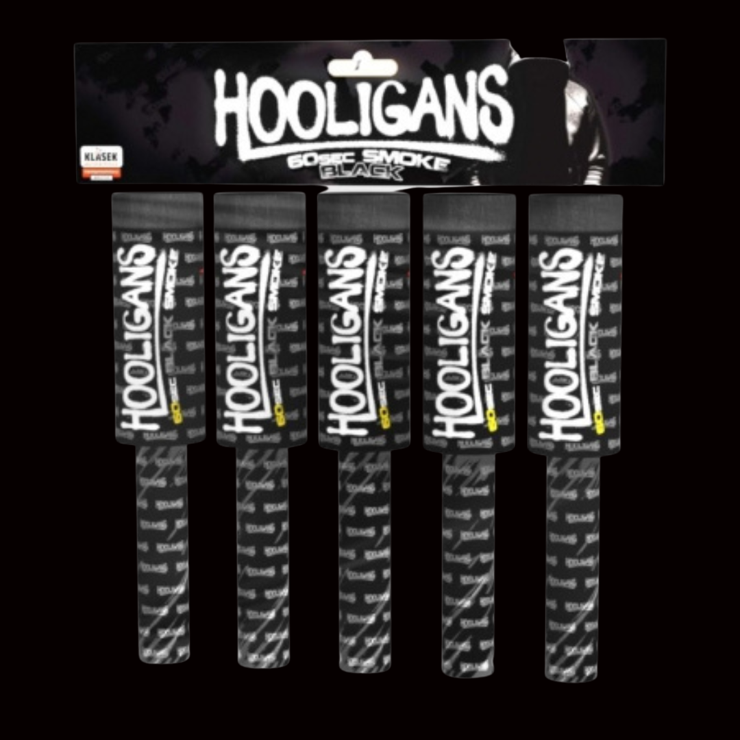 Black 60 Second Handheld Smoke Grenades (5 Pack) by Klasek Pyrotechnics - Coventry Fireworks King
