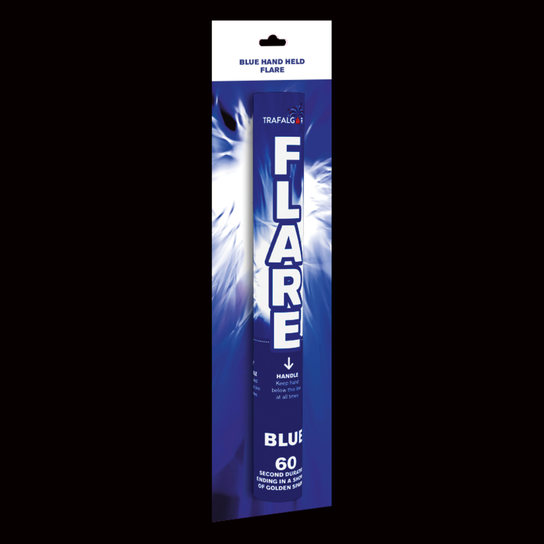 Blue 60 Second Handheld Flare by Trafalgar Fireworks - Coventry Fireworks King