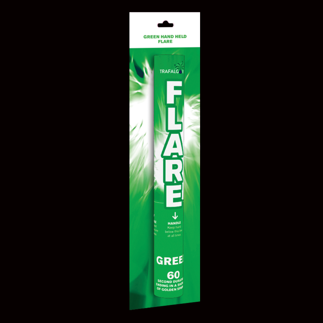 Green 60 Second Handheld Flare by Trafalgar Fireworks - Coventry Fireworks King