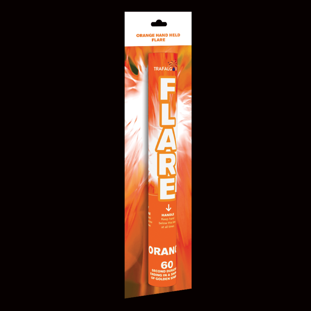 Orange 60 Second Handheld Flare by Trafalgar Fireworks - Coventry Fireworks King