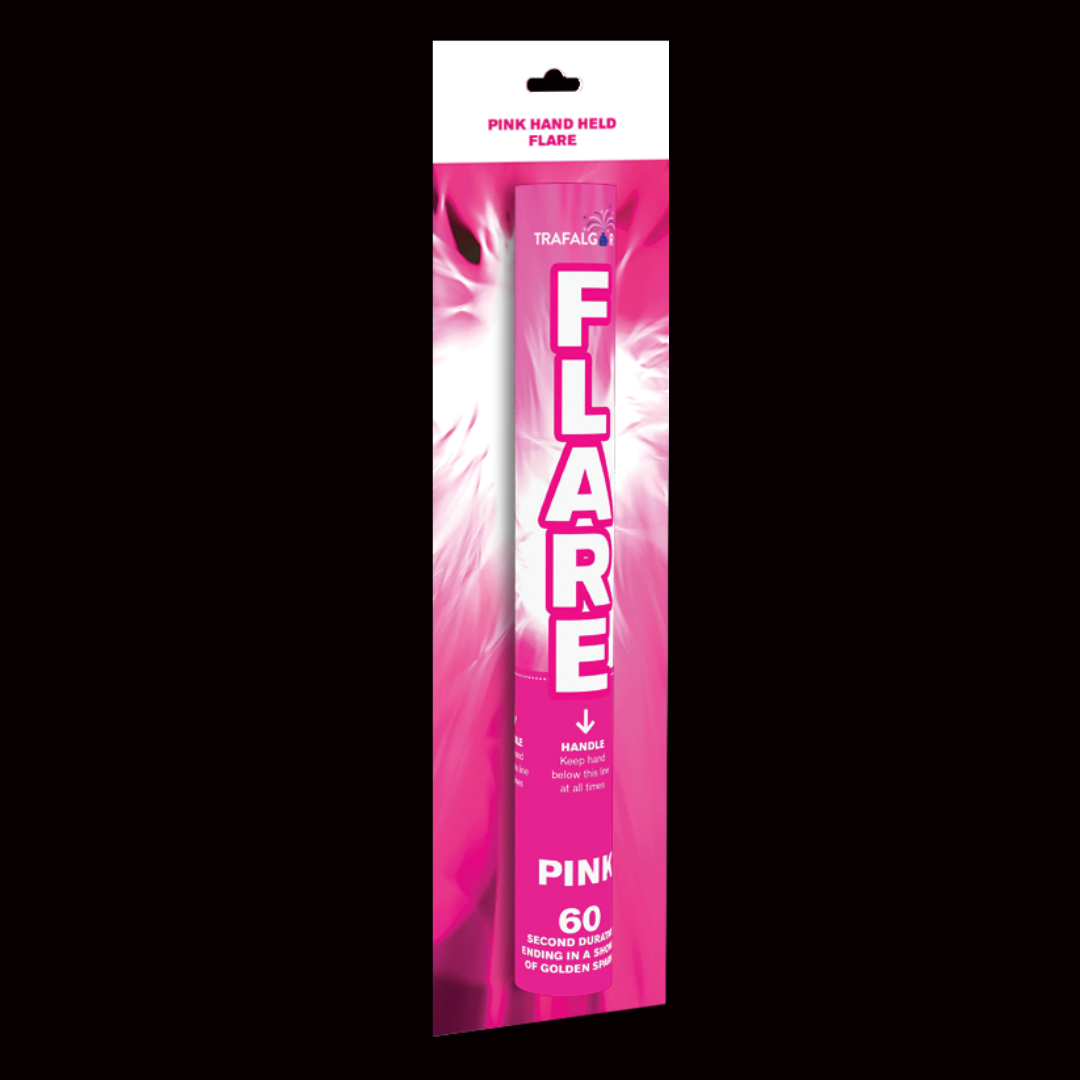 Pink 60 Second Handheld Flare by Trafalgar Fireworks - Coventry Fireworks King