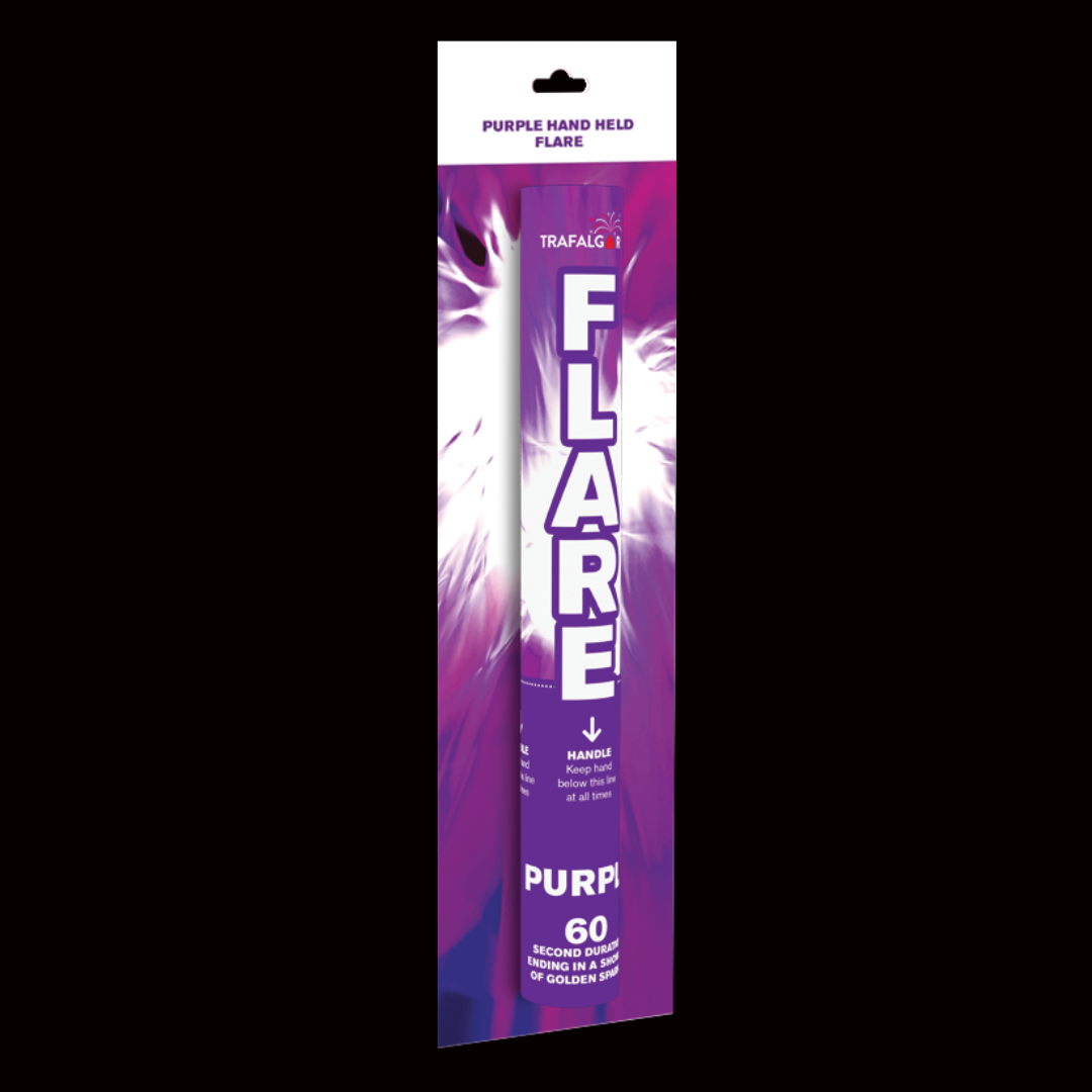 Purple 60 Second Handheld Flare by Trafalgar Fireworks - Coventry Fireworks King