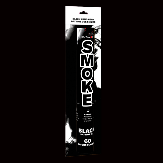 Black 60 Second Handheld Smoke Grenade by Trafalgar - Coventry Fireworks King