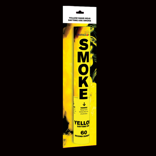 Yellow 60 Second Handheld Smoke Grenade by Trafalgar - Coventry Fireworks King