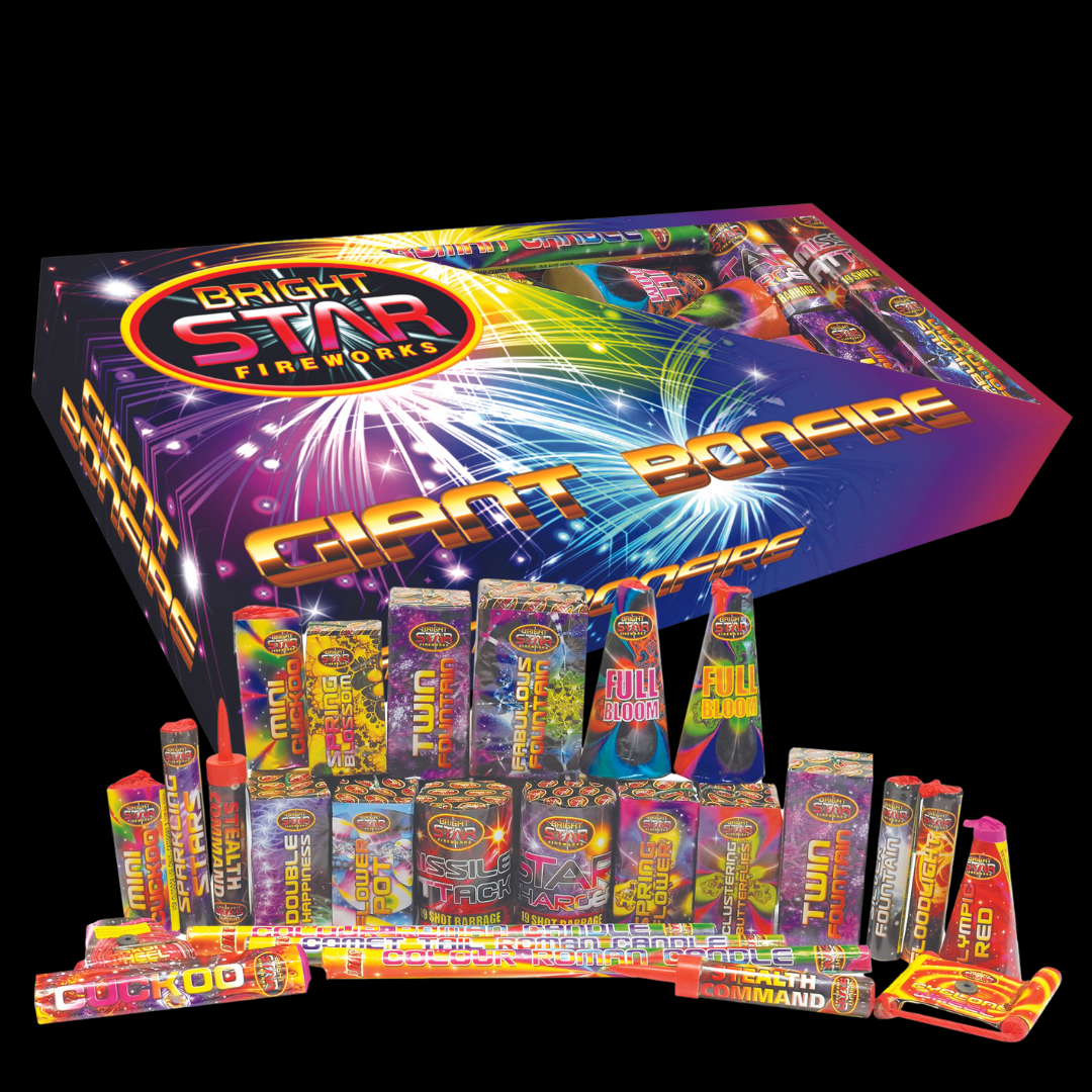 Giant Bonfire 26 Piece Selection Box by Bright Star Fireworks - Coventry Fireworks King