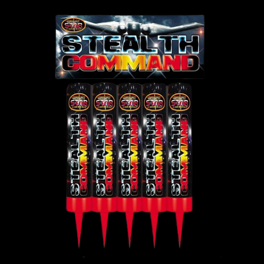Stealth Command Roman Candles (5 Pack) by Bright Star Fireworks - Coventry Fireworks King