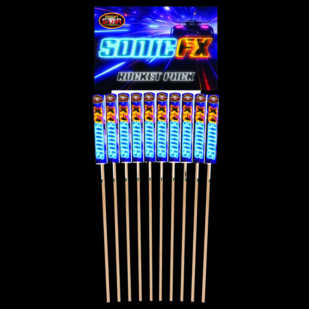 Sonic FX Rockets (10 Pack) by Bright Star Fireworks (Loud) - Multibuy 2 for £20