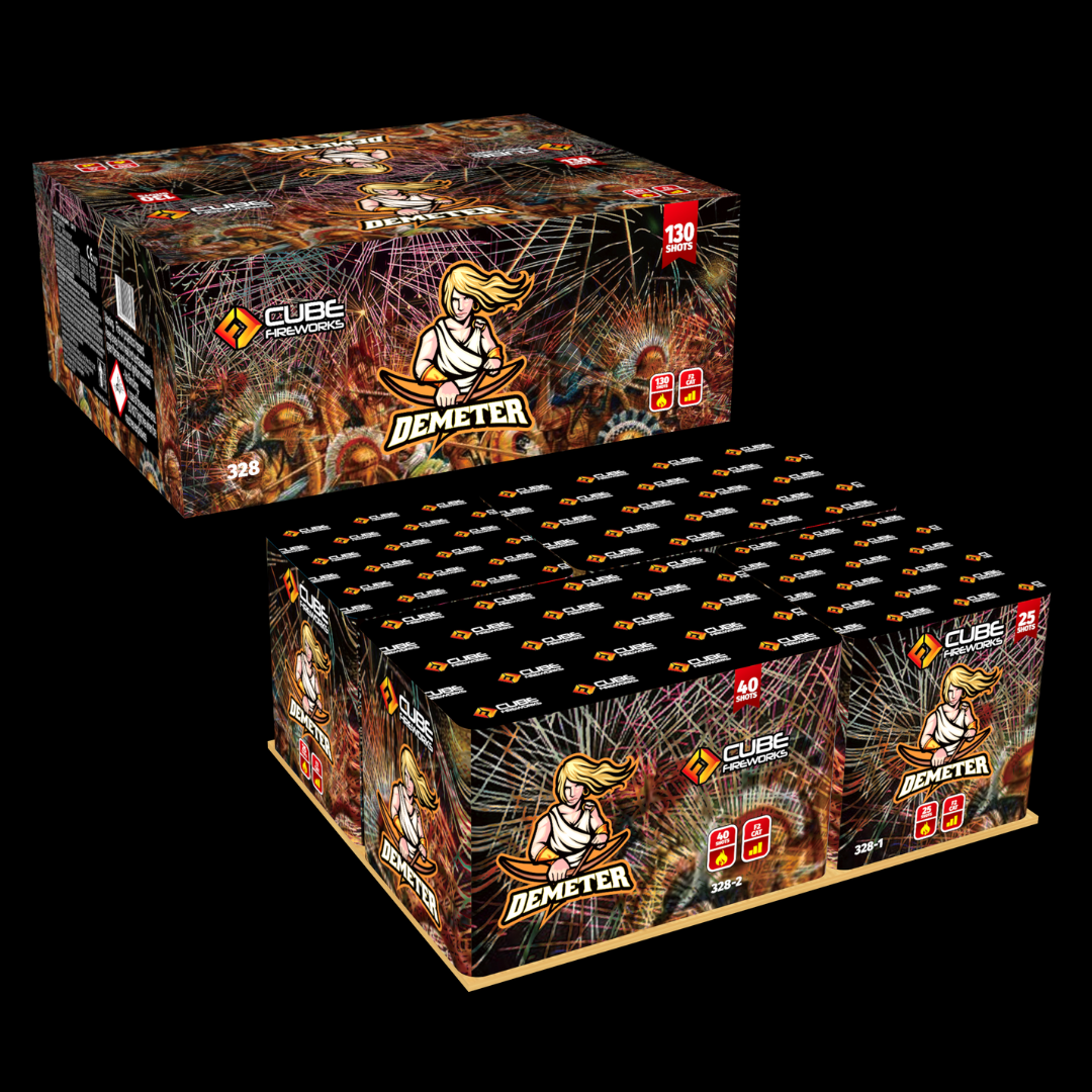 Demeter 130 Shot Compound Cake by Cube Fireworks (Loud) - Coventry Fireworks King