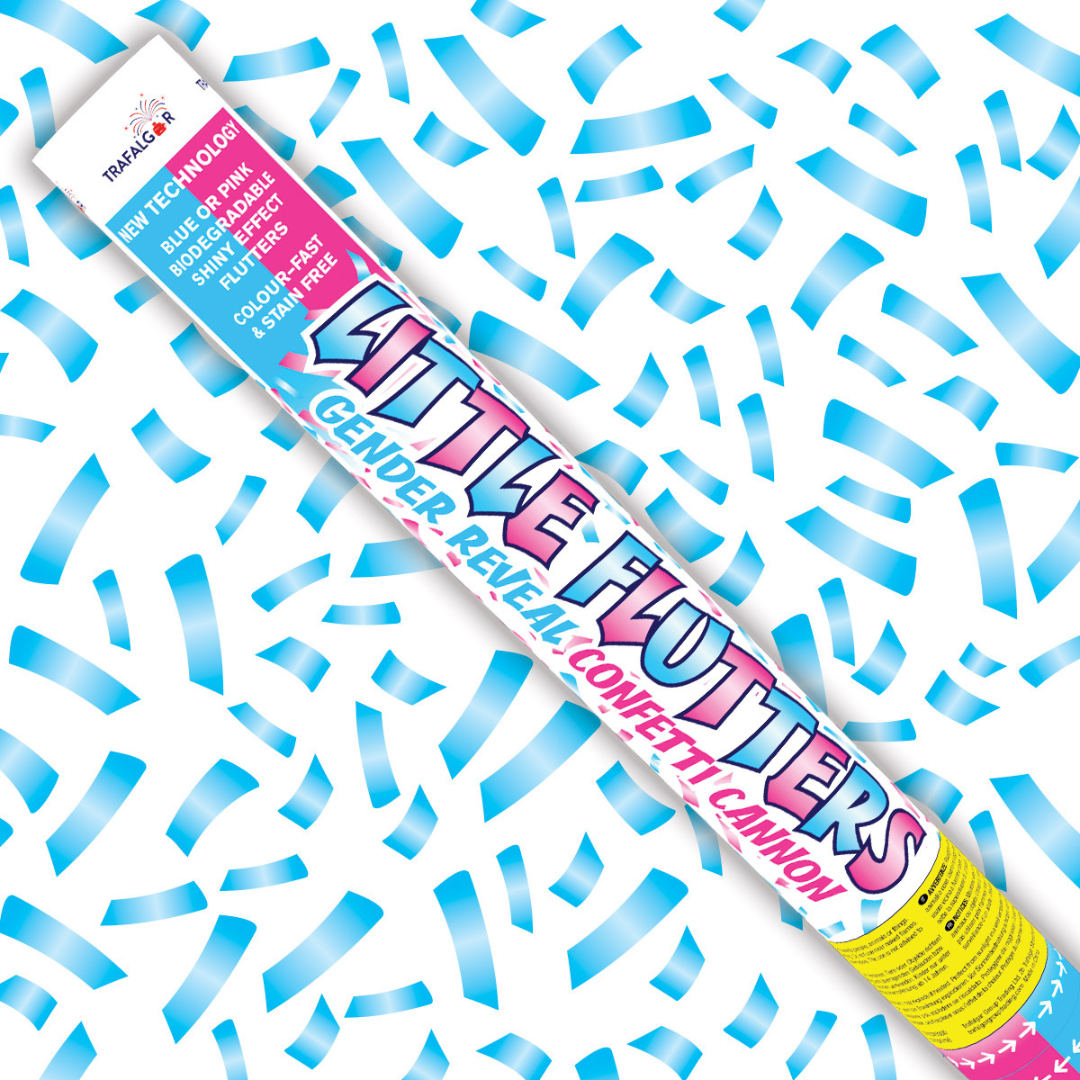 Little Flutters 50cm Gender Reveal Boy/Blue Confetti Cannon by Trafalgar - Coventry Fireworks King