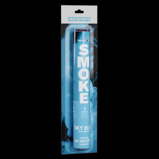 Sky Blue 60 Second Handheld Smoke Grenade by Trafalgar
