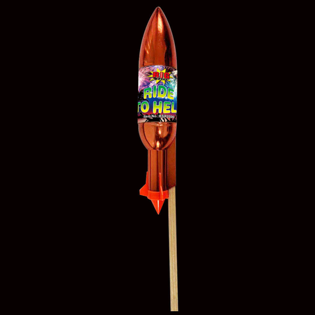 Ride 2 Hell Red Shell Rocket by Big Star Fireworks (Loud) - Coventry Fireworks King