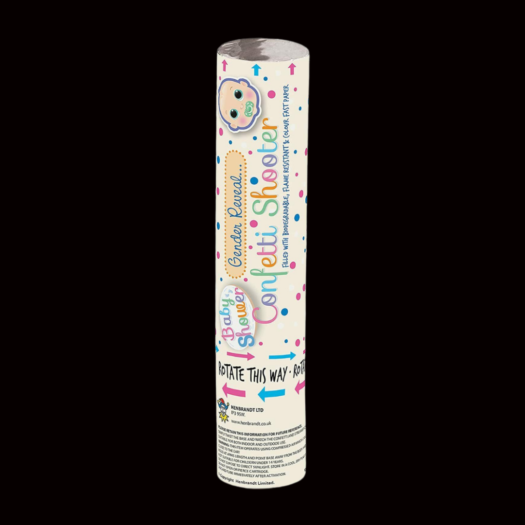 Gender Reveal Pink/Girl 20cm Confetti Cannon - Coventry Fireworks King