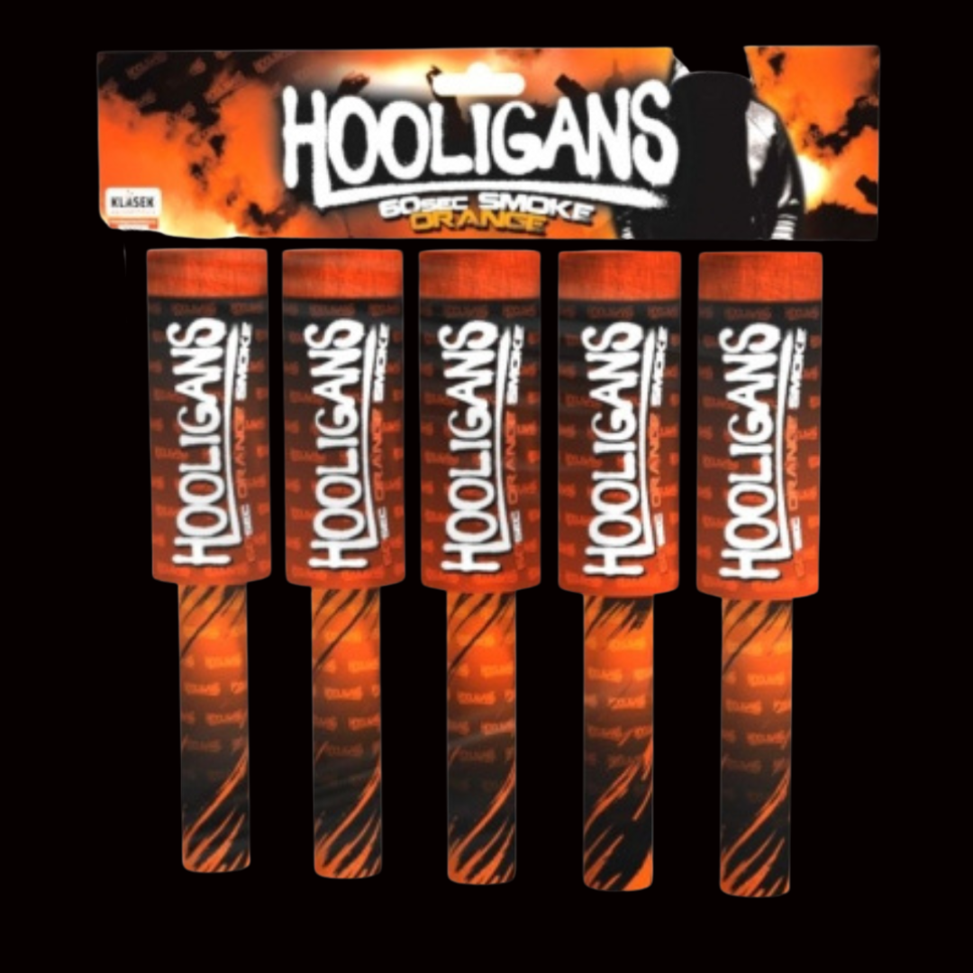 Orange 60 Second Handheld Smoke Grenades (5 Pack) by Klasek Pyrotechnics - Coventry Fireworks King