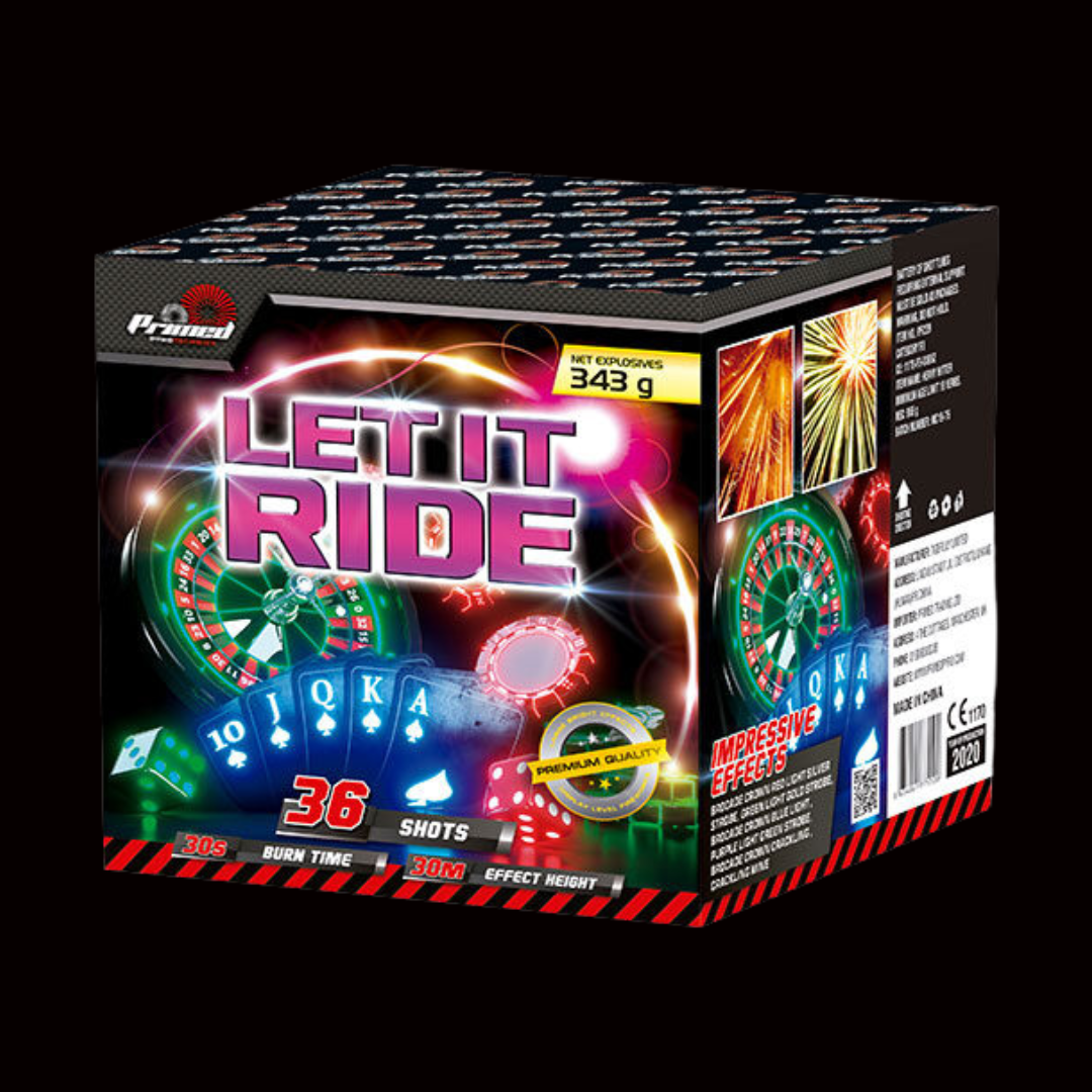 Let It Ride 36 Shot Cake by Primed Pyrotechnics (Loud) - Coventry Fireworks King