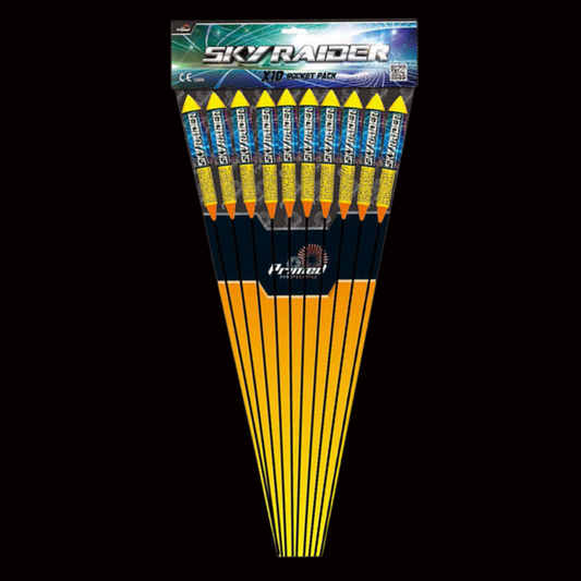 Sky Raider Rockets (10 Pack) by Primed Pyrotechnics (Loud) - Coventry Fireworks King