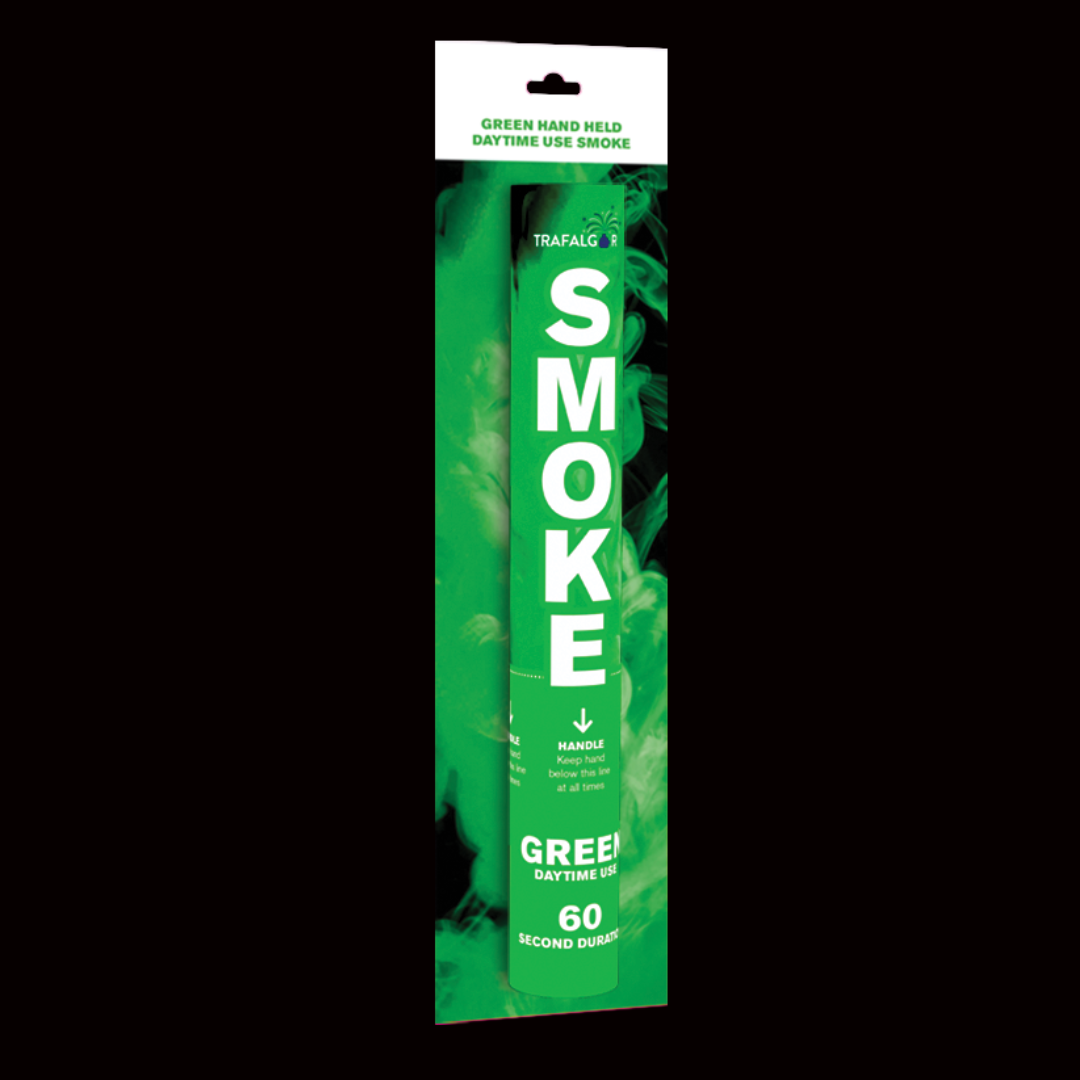 Green 60 Second Handheld Smoke Grenade by Trafalgar - Coventry Fireworks King