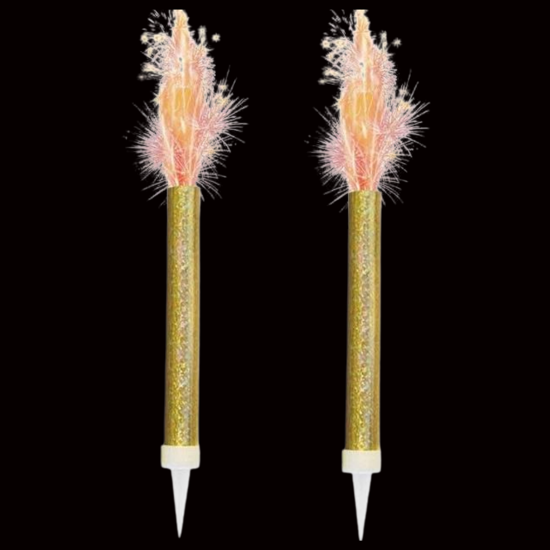 15cm Ice Fountain Sparklers Gold (2 Pack) by Unique Party - Coventry Fireworks King