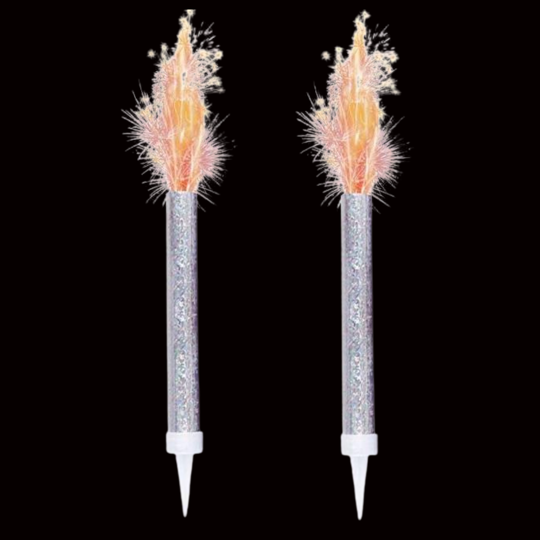 15cm Ice Fountain Sparklers Silver (2 Pack) by Unique Party - Coventry Fireworks King